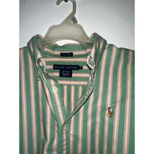 Ralph Lauren Women’s Green, Pink, Yellow Striped Button Down
